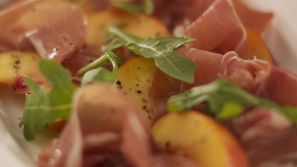 Parma ham and nectarine salad