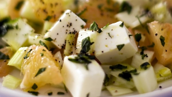 Fennel, pink grapefruit and feta salad