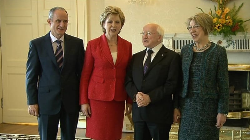Last meeting between Michael D Higgins and Mary McAleese before inauguration