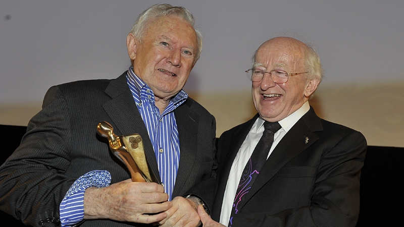 Niall Tóibín with President-elect Michael D Higgins