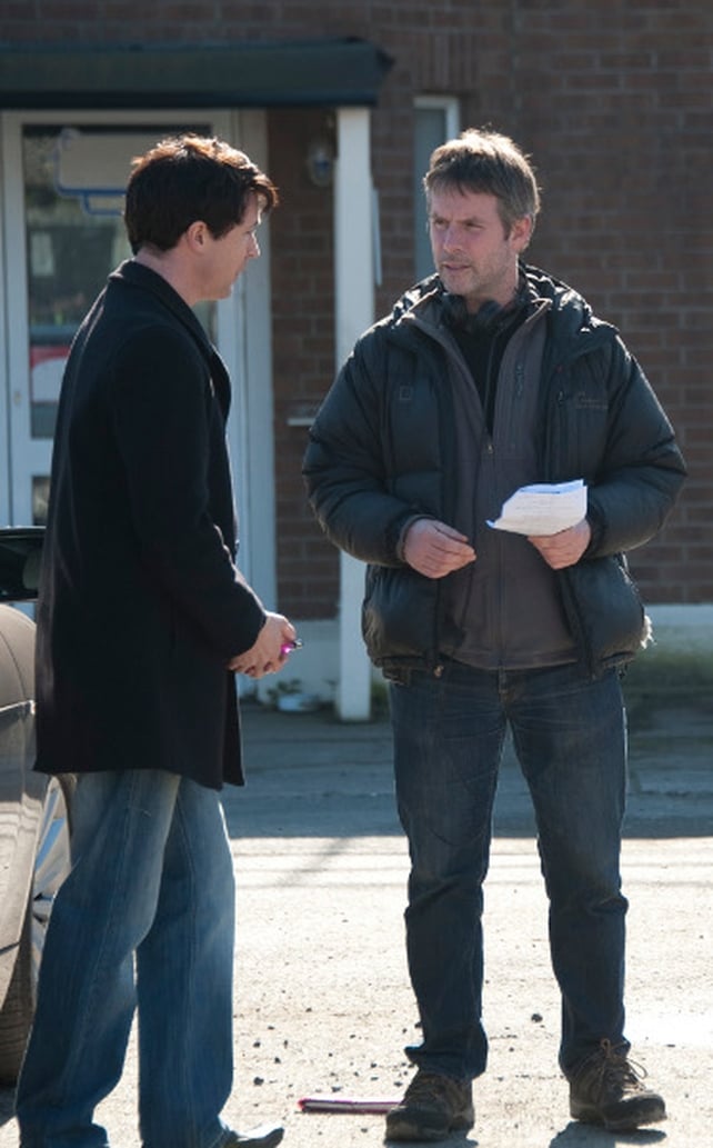 Aidan Gillen runs lines with director David Caffrey