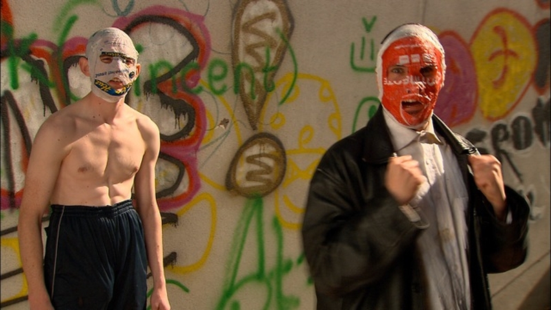 Blind Boy and Mr Chrome, aka The Rubberbandits