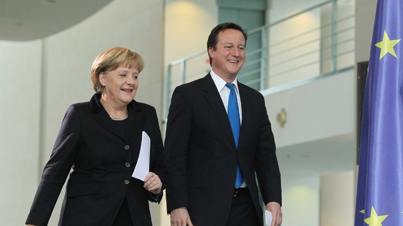 Angela Merkel and David Cameron agree that a strong euro is in everyone's interests