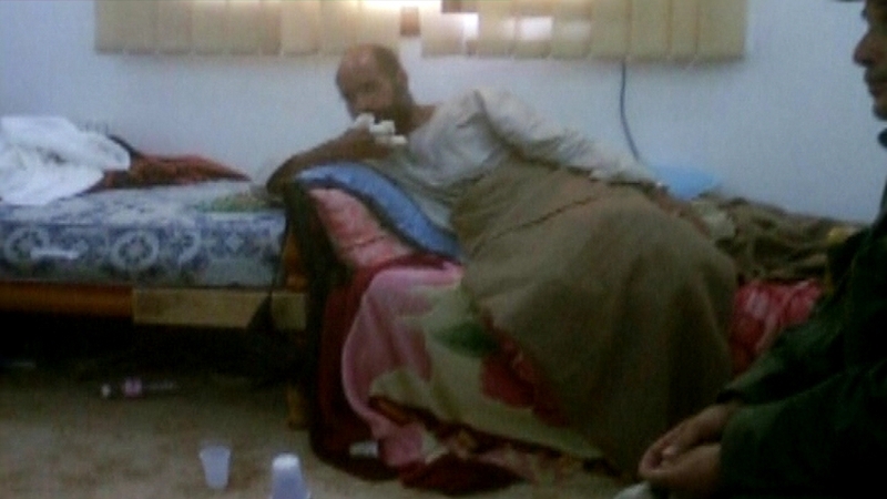 Saif al-Islam said he injured his hand in a NATO air strike