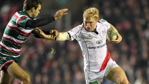 Ulster's Nevin Spence tries to evade a tackle from Niall Morris at Welford Road