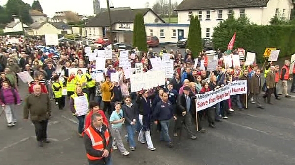 Protests against the closure of the Abbeyleix Community Nursing Unit