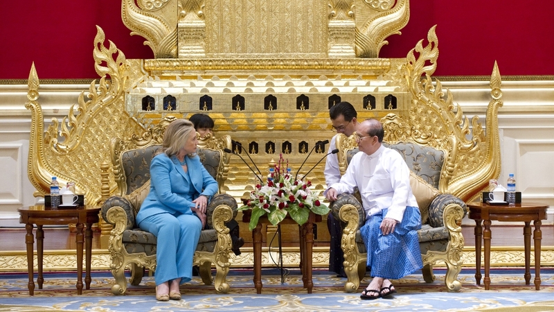 Hillary Clinton and Burmese President Thein Sein