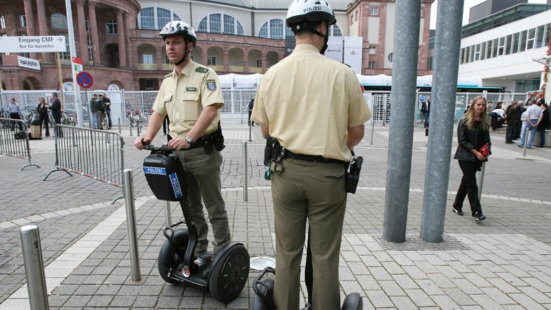 Polizei in Frankfurt have been using segways for several years