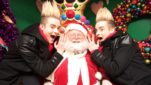 Jedward and Santa bringing festive cheer