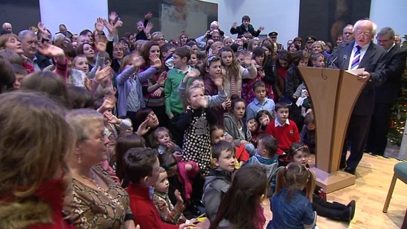 Michael D Higgins has taken part in a video link-up between Áras an Uachtaráin and soldiers in Lebanon