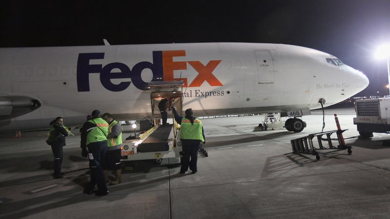 Fedex said its overall average daily volumes rose 4% in its first quarter