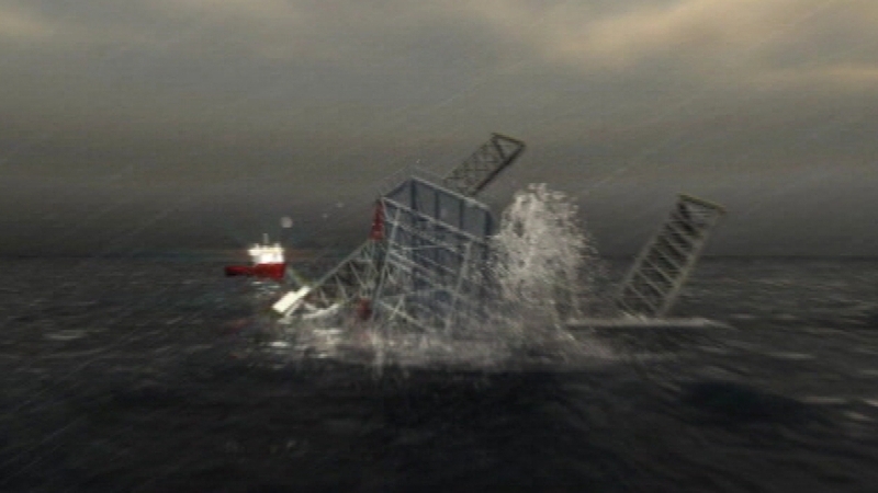 Russian oil rig sinks