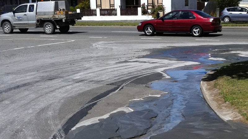 There has been some liquefaction on roads around Christchurch