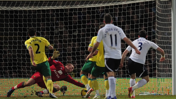 Gareth Bale opens the scoring for Tottenham