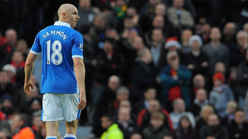 Sammon - Walking off the Old Trafford pitch after his dismissal