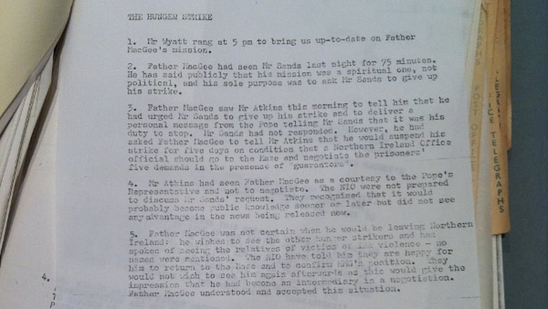 Newly released documents show Sands made offer just before his death