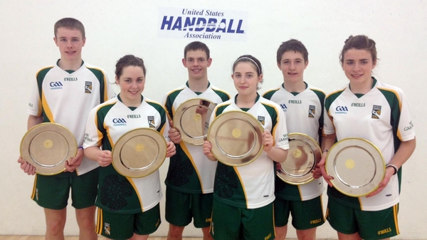 The Irish team show off their silverware
