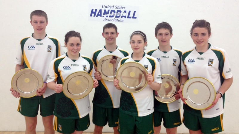 The Irish team show off their silverware