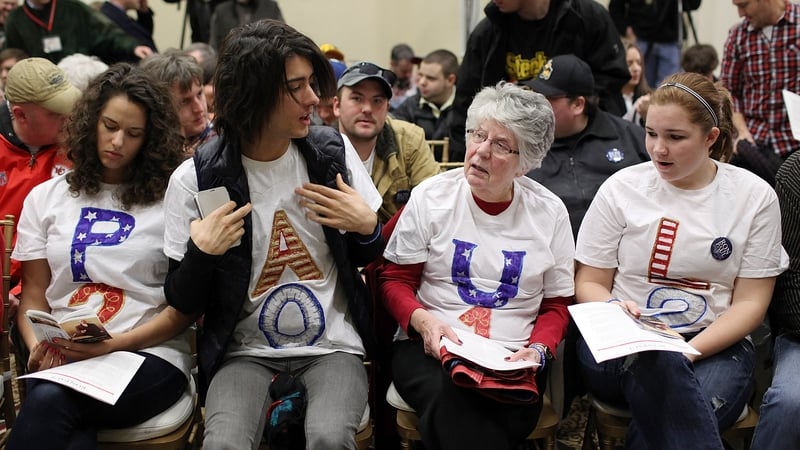 Supporters of Republican presidential hopeful Ron Paul