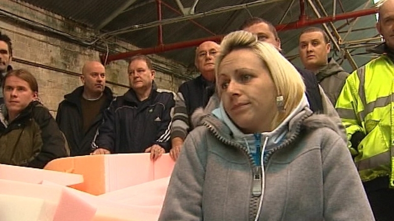 Vita Cortex workers sit-in at the Kinsale road plant in protest