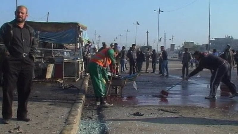 One bomb was planted on a parked motorcycle and the other was a roadside device