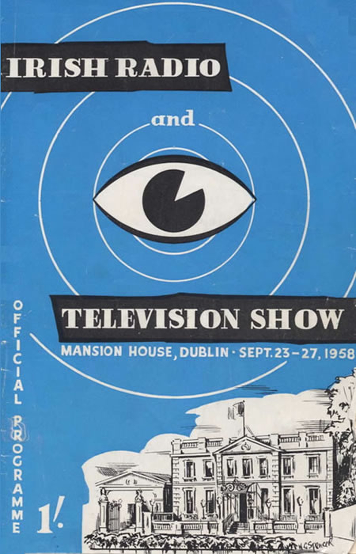Irish Radio and Television Show 
Exhibition Poster in the Mansion House Dublin Sept 1958
