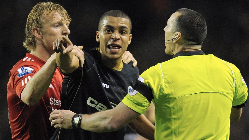 Tom Adeyemi complains to the referee during Friday's game