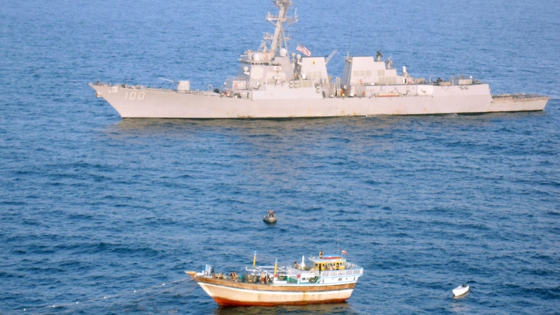 A US Navy vessel rescued 13 Iranians from pirates in the Arabian Sea