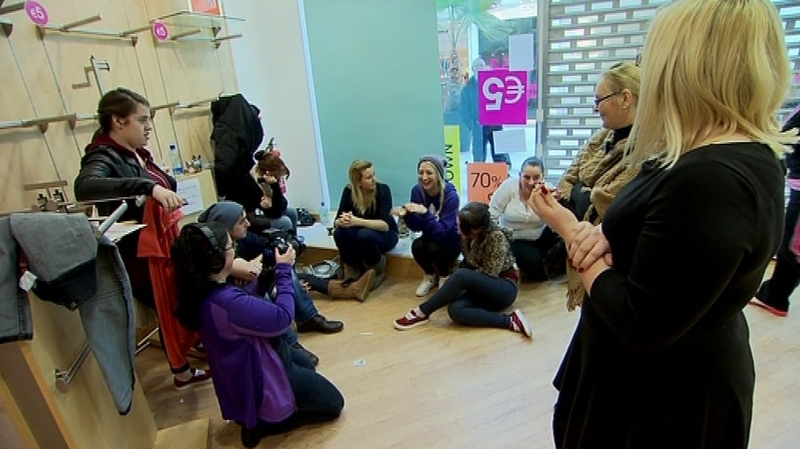 Staff at La Senza are staging a sit-in at its Liffey Valley store