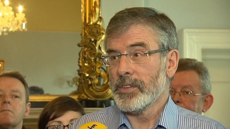 Gerry Adams said the party would consider legal action to ensure a referendum was held