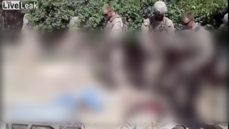 US soldiers posed for pictures urinating on the bodies of slain Taliban fighters