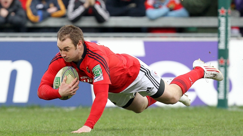 Johne Murphy crossed the line early for Munster