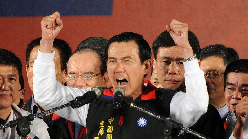 Ma Ying-jeou celebrates his election victory