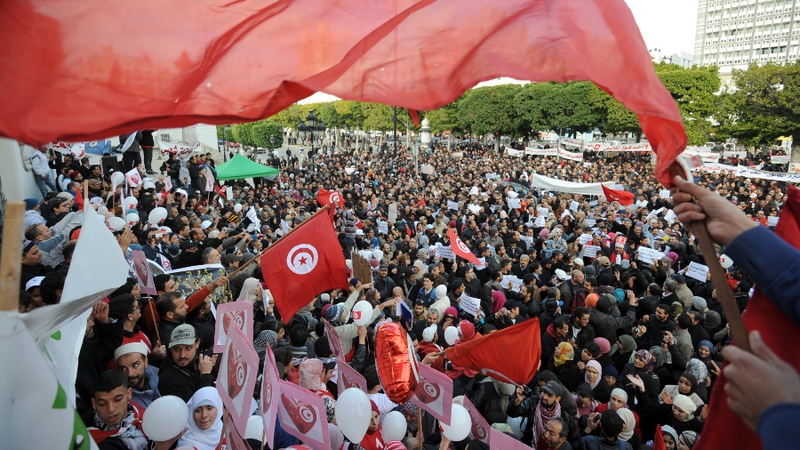 Tunisians celebrate the anniversary of Zine El Abidine Ben Ali's departure