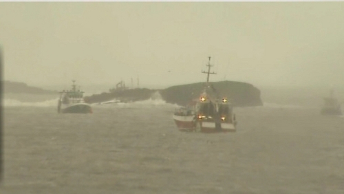 Bad weather is hampering the search off the Cork coast (Pic: Irish coastguard)
