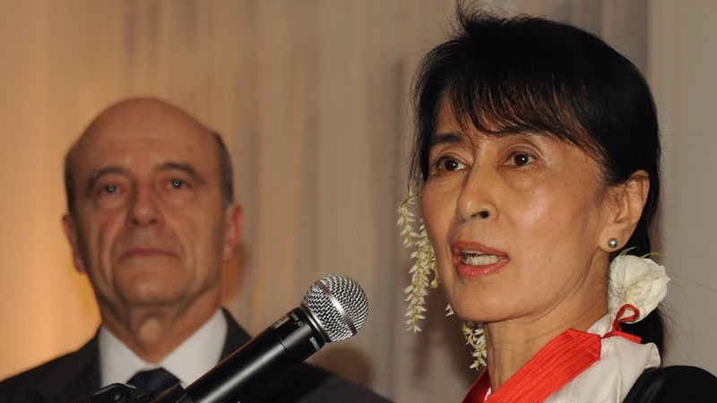 Alain Juppe meets Aung San Suu Kyi
