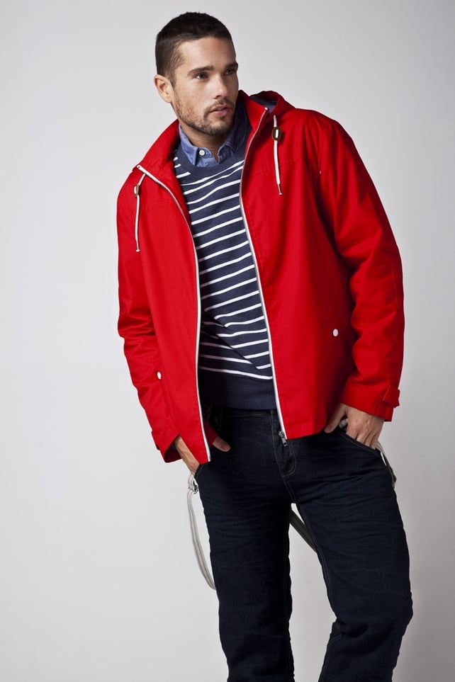 Jacket €23, jumper €12, shirt €11, jeans and braces €19