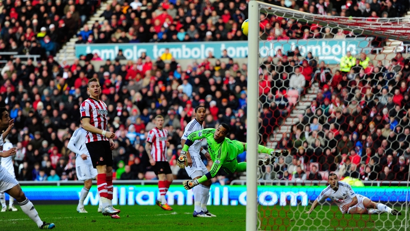 Swansea keeper Michel Vorm is powerless to prevent Sunderland going in front after 14 minutes