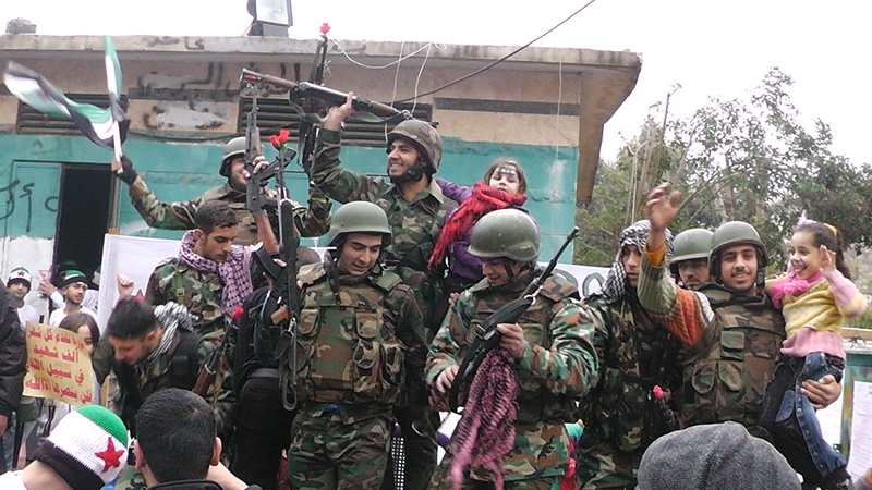 A file picture taken in the Homs district where 105 people are reported to have been killed