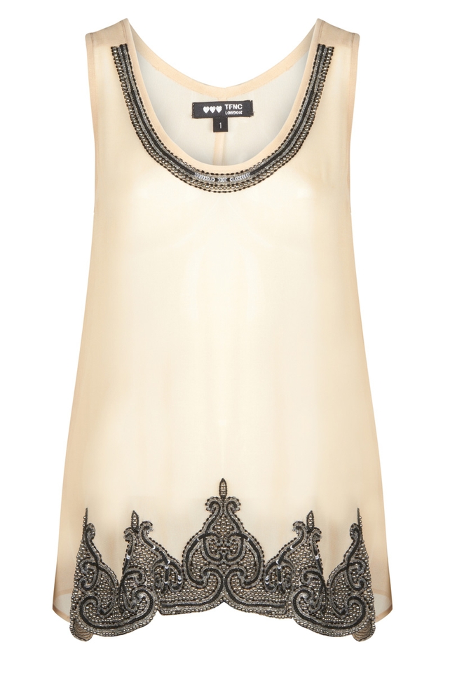 Nude Chiffon Vest with Embellished Detail €48 by Fashion Union