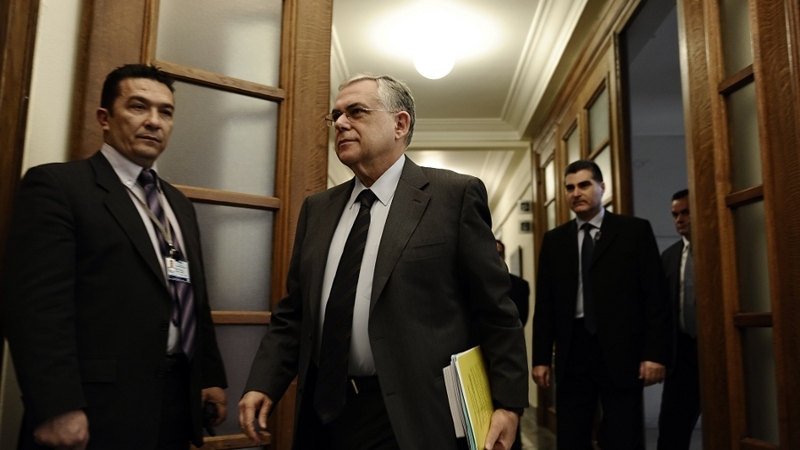 Greek Prime Lucas Papademos is in Brussels for today's meeting