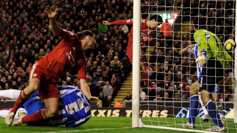 Luis Suarez scored Liverpool's sixth goal against Brighton