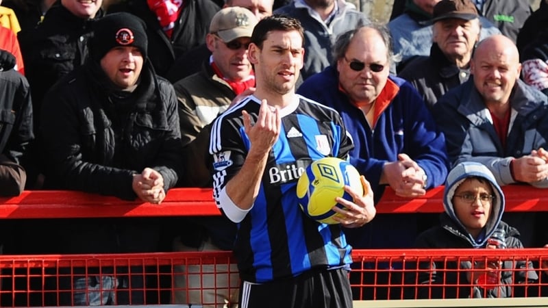 Delap getting ready for one of his trademark long throw-ins