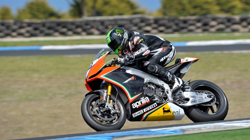 Laverty on his Aprilia Superbike