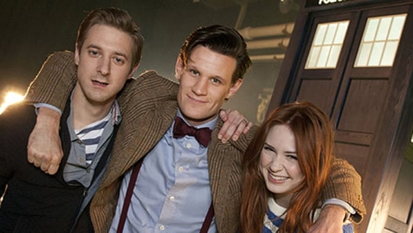 Arthur Darvill with Matt Smith and Karen Gillan during their TARDIS Time together
