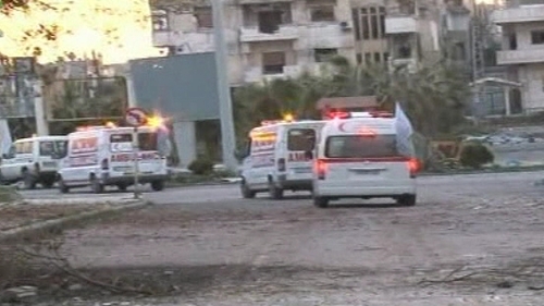 Red Cross and Syrian Arab Red Crescent were forced to turn back because of shooting.