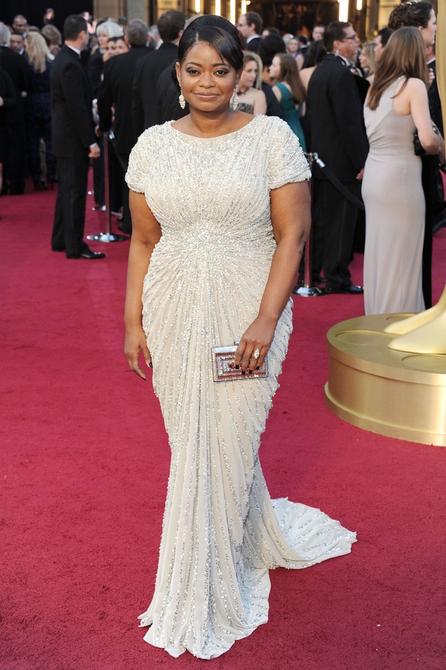 Octavia Spencer: Best Supporting Actress winner Spencer stayed true to form by pouring herself into this beautifully beaded and figure-hugging Tadashi Shoji gown, a designer she has supported throughout awards season. The best she has looked all season!