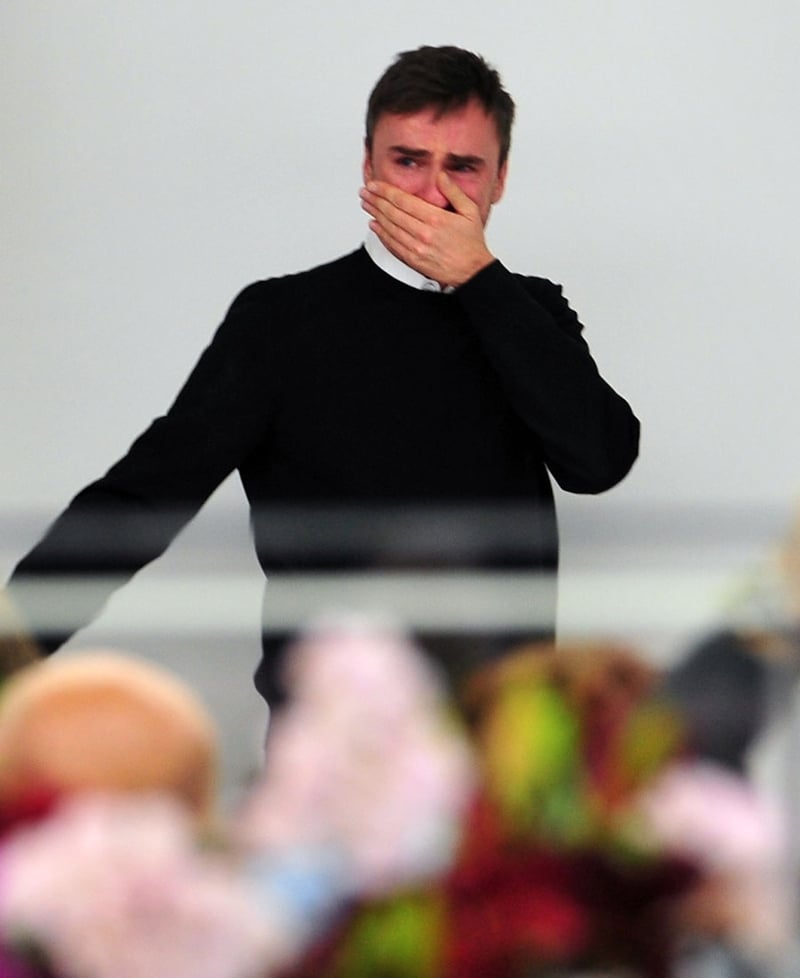 Raf Simons during his final showcase as part of the Jil Sander label