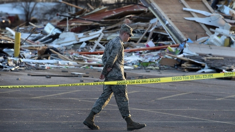 National Guard members are assisting in the clean-up operation