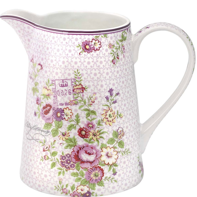 Pink floral jug, €32, www.Garrendennylane.com